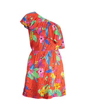 Bloemenpapegaai Print Jurk Relaxed Fit