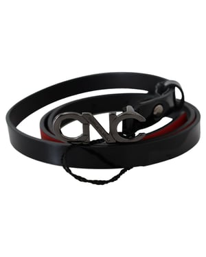 Costume National Leather Belt Blackred