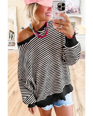 Striped Pullover Top Relaxed Fit