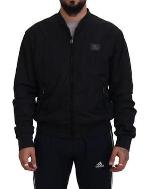 Zwarte Bomberjack Casual Stijl