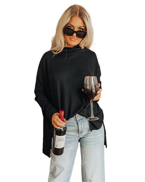 Oversized Mock Neck Sweater Relaxed Fit