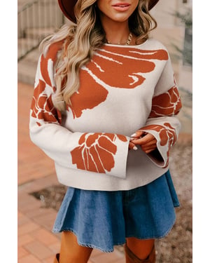 Floral Patterned Sweater