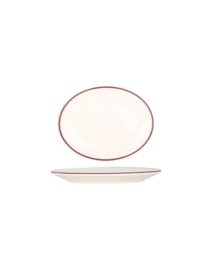 Bonna Serveerschaal linea burgundy porselein 20x15.6 cm set van 2