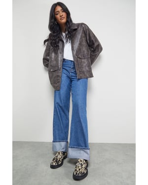 Faith: Barrie Cow Print Pony Chunky Penny Loafers