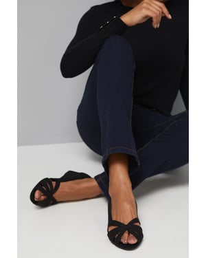 Good For The Sole: Wide Fit Millie Faux Suede Comfort Low Wedge Peeptoe Court Shoes