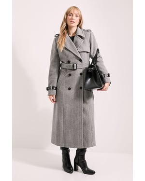 Principles by Wallis Check Trench Coat