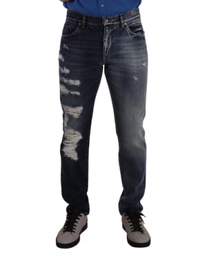 Dolce Gabbana Slimfit Versleten Jeans