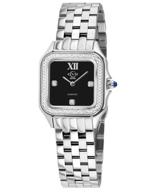 Milan Swiss Quartz Diamond Black Onyx Dial Stainless Steel Bracelet Watch