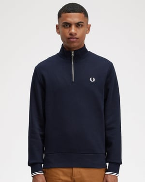 Half Zip Sweatshirt in Dark Blue