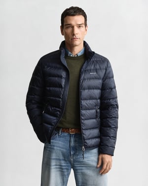 Light Down Padded Jacket in Dark Blue