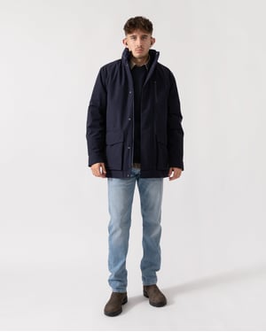 Double GANT Mens Double Mid Length Jacket Mid Length Jacket in Dark Blue