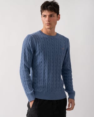 Crew Neck Jumper in Light Blue