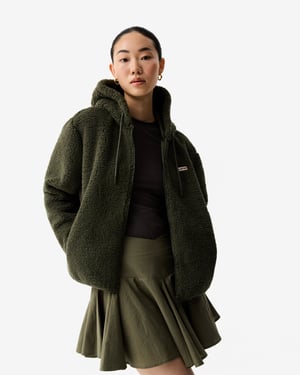 Bonelle Hunter Bonelle Womens Borg Fleece Jacket Jacket in Dark Green
