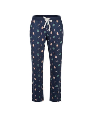 Happy Shorts Heren pyjama broek lang donkerblauw gingerbread kerst print