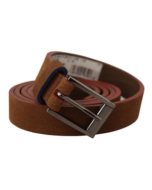 Suede Leather Belt With Metal Buckle
