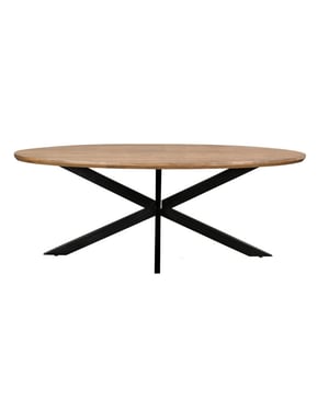 Livingfurn eetkamertafel jesper oval 180x90x76 cm mangohout