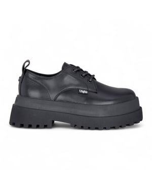 Buffalo Women’s Black Lace-Up Chunky Platform Derby Shoes - Pluto