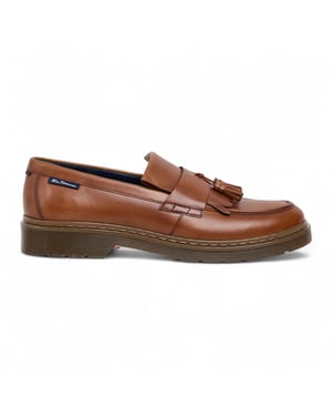 Ben Sherman Herr Bruna Läder Tassel Loafer Skor - Dudley