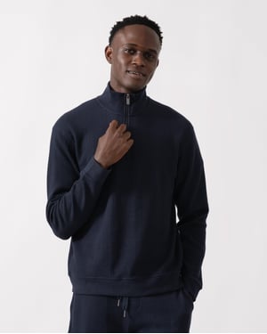Structure Loungewear Top in Dark Blue