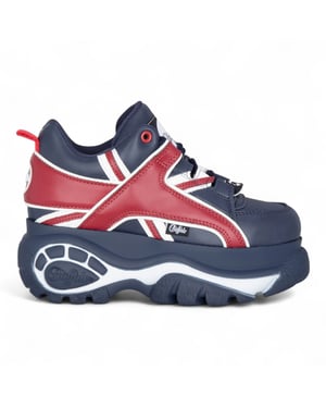 Buffalo Dames Blauw/Rood Chunky Platform Fashion Sneakers - 1339-14