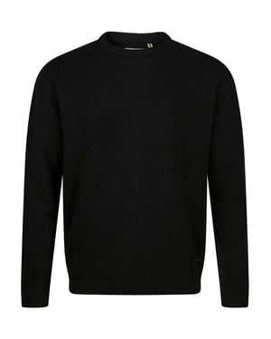 Luke 1977 Men's Salcombe Crew Neck Knitted Jumper in Black