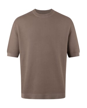 Luke 1977 Men's Ford Relaxed Fit Knitted T-Shirt in Brown