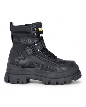 Buffalo Dames Zwarte Chunky Platform Hoge Enkel Combat Boots - ASPHA-COM1