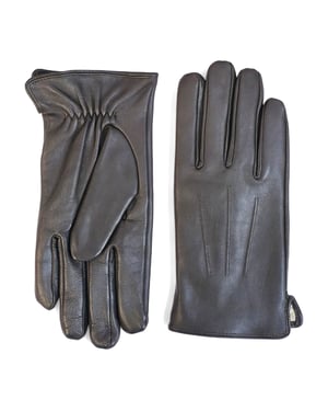 Herenhandschoenen van bruin Italiaans leer met warme wollen voering voor de winter, casual rijden