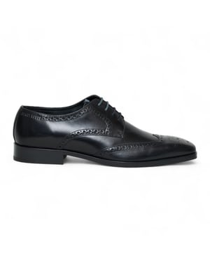 Antique Rogue Herr Svarta Oxford Derby Brogue Läder - Luca