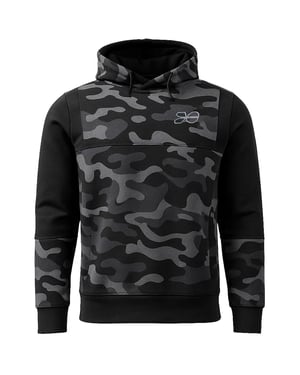 Crosshatch Logo Mens Camo Black Hoodie