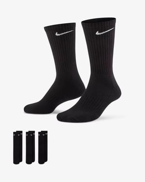 Nike SX7664 Unisex Everyday Cushion Crew Training Socks (3 Pairs) Black