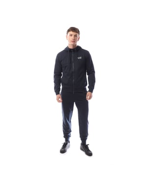 Heren Emporio Armani EA7 Core Identity Trainingspak met volledige rits in marineblauw