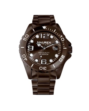 Haurex Italy Women's 7K374DM1 Ink Lady Aluminum Brown Date Watch