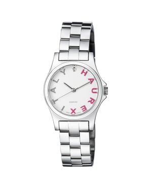 Haurex Italy Women's 7A505DPS Diamond-Accented Mini City Stainless Steel Bracelet Watch