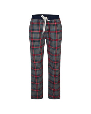 Happy Shorts Heren pyjama broek lang grijs/rood geruit flanel