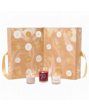 WDMT Kerstmis adventskalender 34 x 25 x 14 cm beige