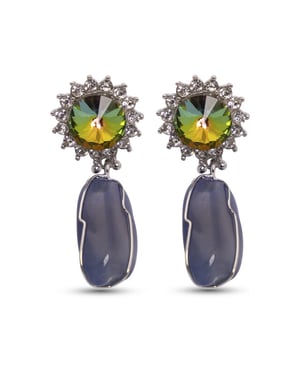 Uzurii Colorful marilyn agate nature stone oorbellen,