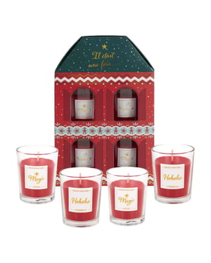 WDMT Kerst geurkaarsen cadeauset – luxe kaarsen geschenkset – rood