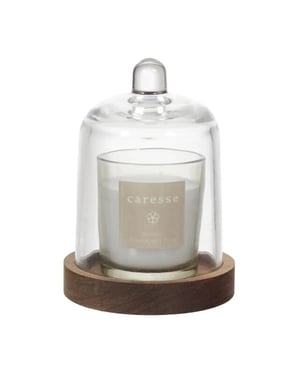 WDMT Luxe geurkaars met glazen stolp – wit
