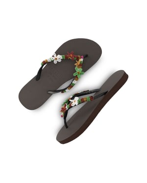 Uzurii Las dalias gold koffie dames slippers, , maat: