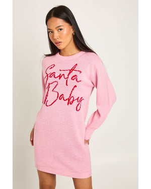 Petite Santa Baby Christmas Jumper Dress