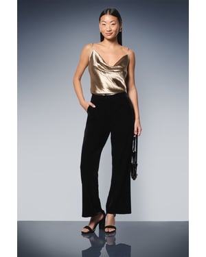 Petite Velvet Straight Leg Trouser