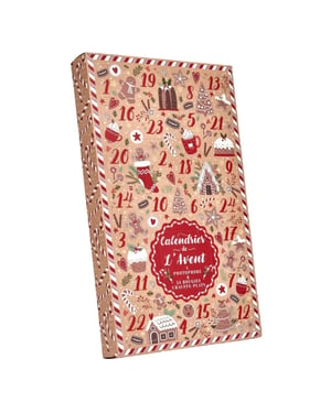 WDMT Adventskalender bougie 22 x 38 x 5 cm rood
