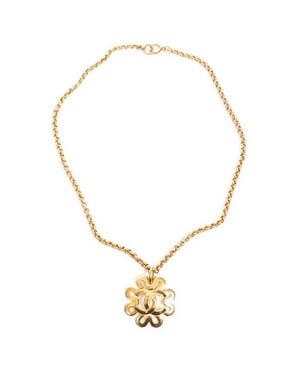 Large CC Logo Clover Pendant Necklace Ketting