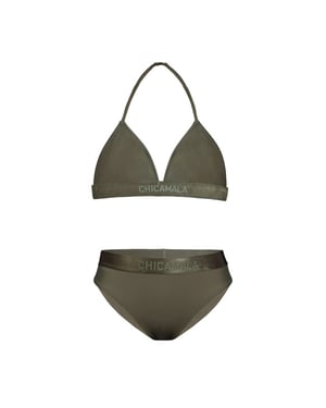 Muchachomalo Meisjes triangle top bikini effen