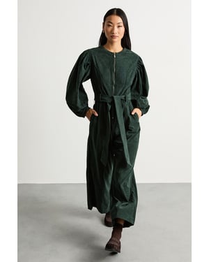 Petite Cord Zip Through Belted Jumpsuit