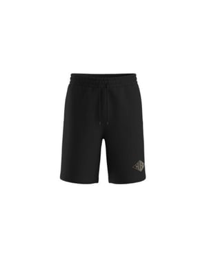 Men's Hugo Damtus Embroidered Logo Shorts in Black
