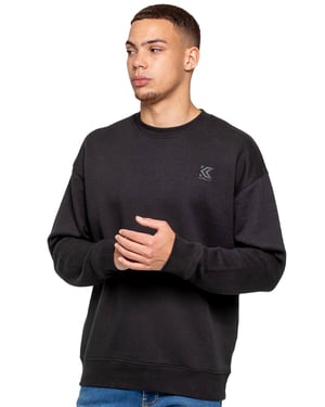 Kruze | Mens Oversized Crew Neck Sweatshirt - Black