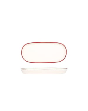 Bonna Serveerschaal linea burgundy porselein 21 cm set van 2