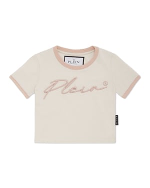 Kort T-shirt Rund Halsad Signature
